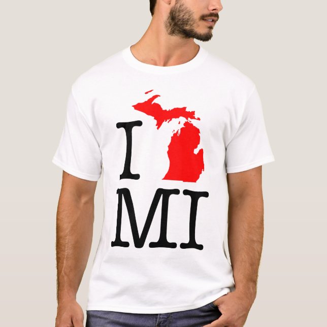 I Love MI Michigan T-Shirt (Front)
