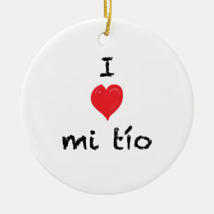 I Love mi tío Custom 2 Sided Photo Ornament