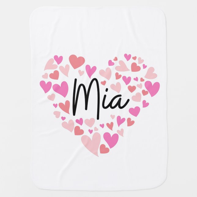 I love Mia Baby Blanket (Front)