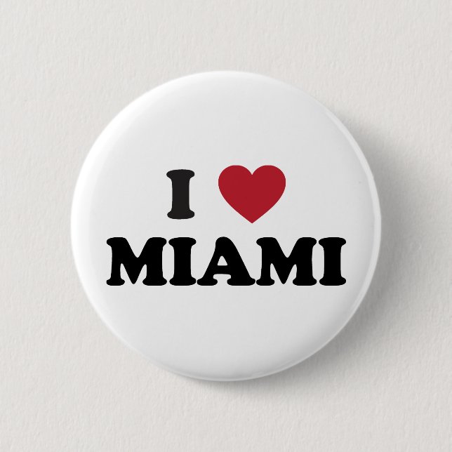 I Love Miami Florida Pinback Button (Front)