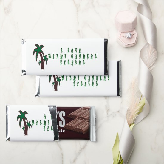 I Love Miami Gardens Florida Hershey Bar Favors