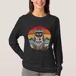 I Love Miami Raccoon Vintage Racoon Trash Panda Fu T-Shirt