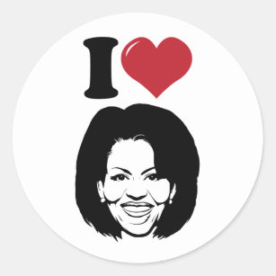 I Love Michelle Obama Classic Round Sticker