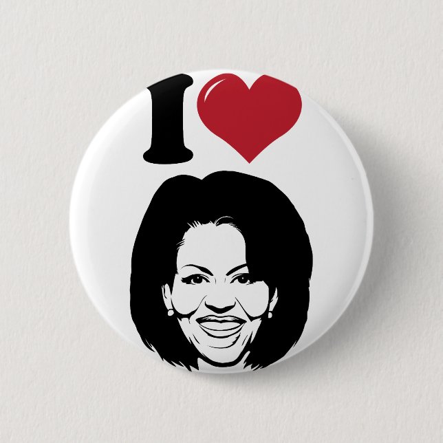 I Love Michelle Obama Pinback Button (Front)