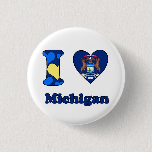 I love Michigan Button (Front)