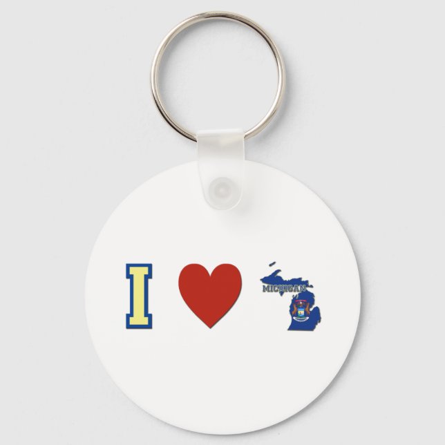 I Love Michigan Keychain (Front)