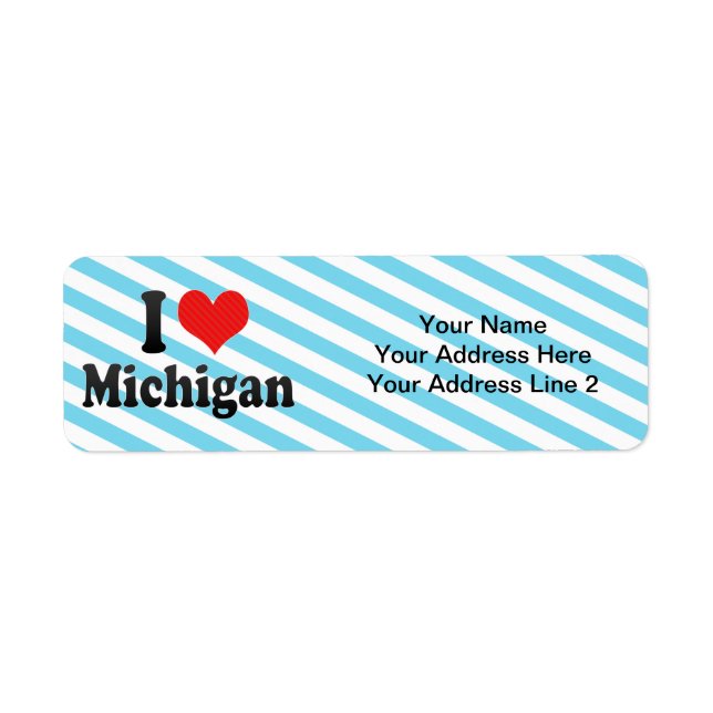 I Love  Michigan Label (Front)