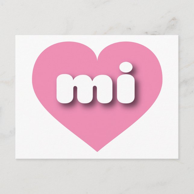 I love Michigan - mi pink heart Postcard (Front)