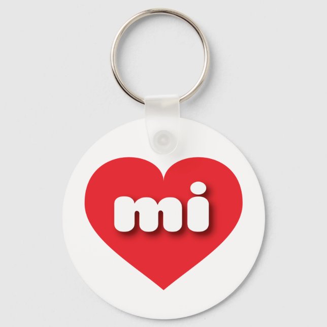 I love Michigan - mi red heart Keychain (Front)