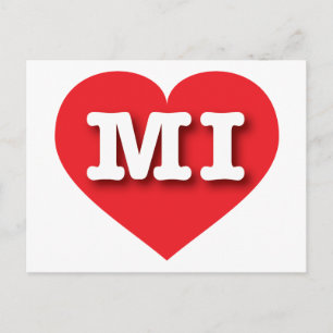 I love Michigan - MI red heart Postcard