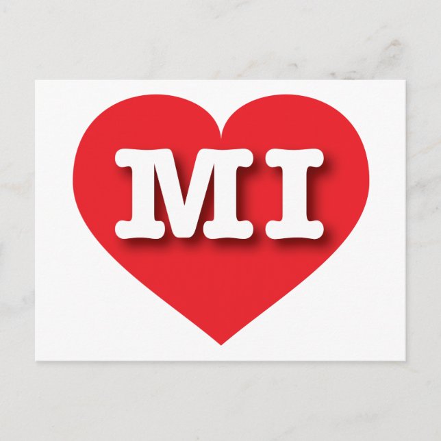I love Michigan - MI red heart Postcard (Front)