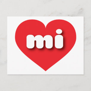 I love Michigan - mi red heart Postcard
