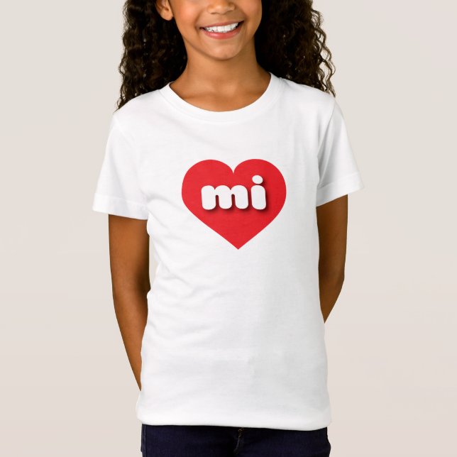 I love Michigan - mi red heart T-Shirt (Front)