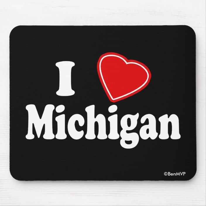 I Love Michigan Mouse Pad