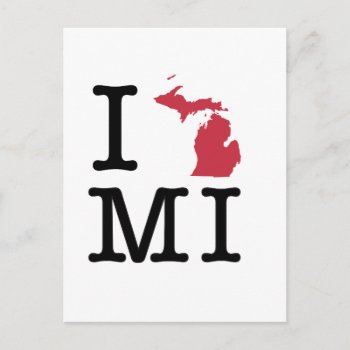 I Love Michigan Postcard by Tstore at Zazzle