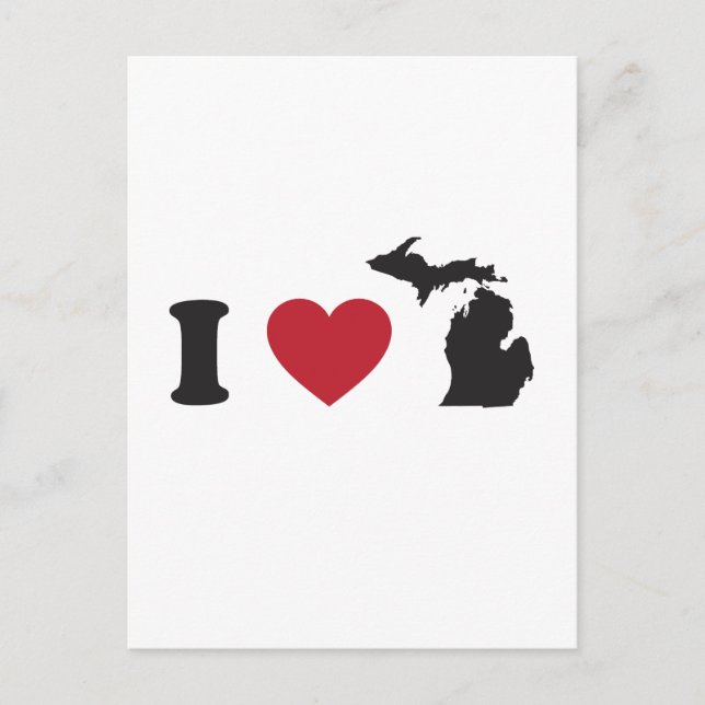 I Love Michigan Postcard (Front)