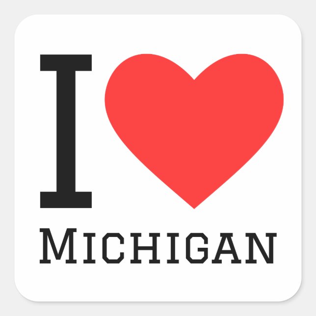 I love Michigan  Square Sticker (Front)