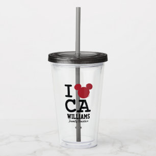 I Love Mickey California Family Vacation Acrylic Tumbler