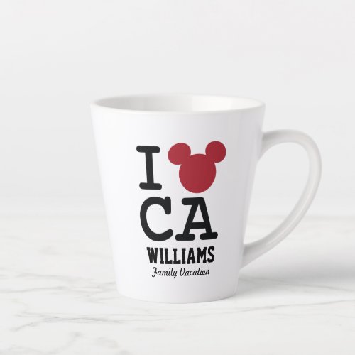 I Love Mickey  California Family Vacation Latte Mug