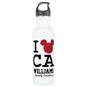 I Love Mickey California Family Vacation Stainless Steel Water Bottle