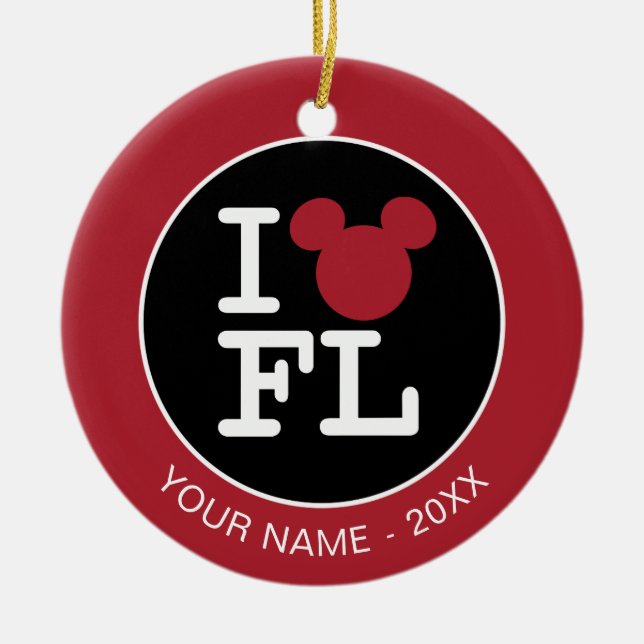 I Love Mickey | Florida  - Add Your Name Ceramic Ornament (Front)