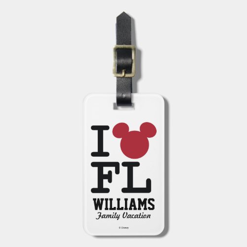 I Love Mickey  Florida Family Vacation Luggage Tag