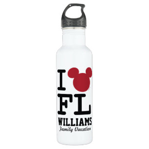 I Love Mickey Florida Family Vacation Stainless Steel Water Bottle