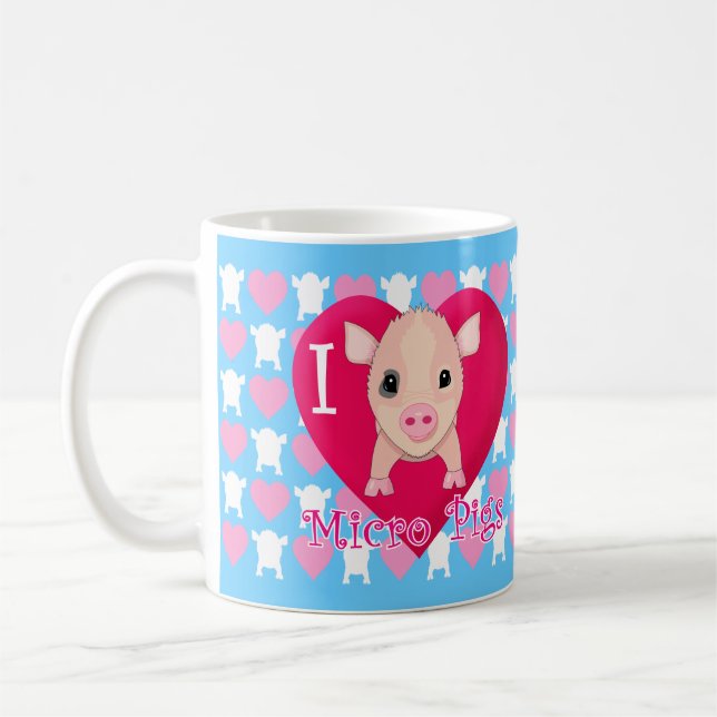 I Love Micro Pigs Coffee Mug (Left)