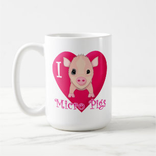 I Love Micro Pigs Coffee Mug