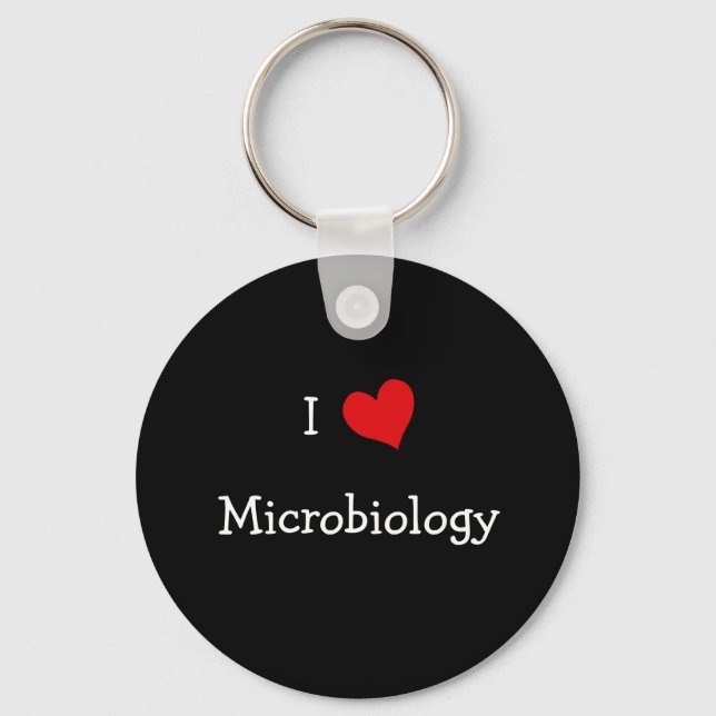 I Love Microbiology Keychain (Front)