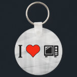 I Love Microwave Ovens Keychain<br><div class="desc">Express love and devotion towards Microwave or small oven kitchen cooking tool with this great,  oven themed product that features a red heart and reads: I Love Microwave or small oven kitchen cooking tool.</div>