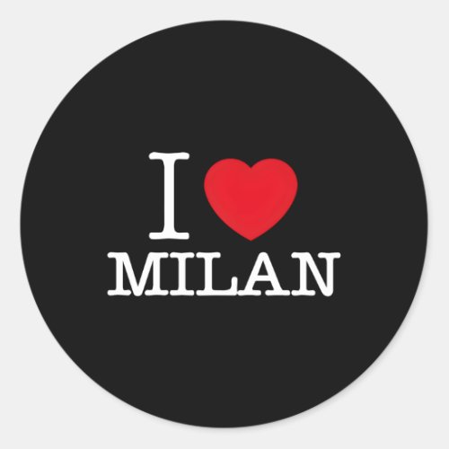 I Love Milan Amo Milano Illustration Classic Round Sticker