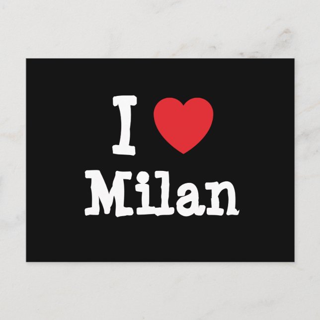 I love Milan heart custom personalized Postcard (Front)