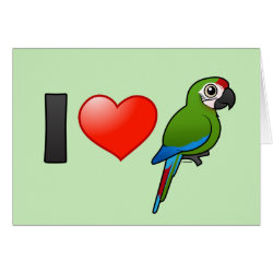 I Love Military Macaws Greeting Card
