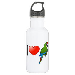 I Love Military Macaws Water Bottle (24 oz)