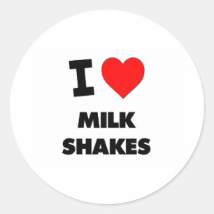 I Love Milk Shakes Classic Round Sticker