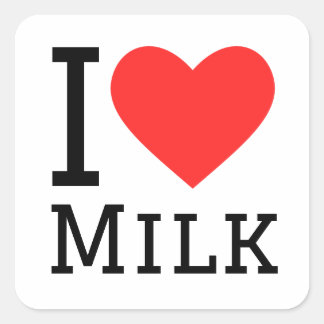 I love milk square sticker