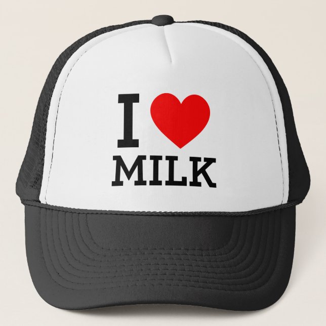 I Love Milk Trucker Hat (Front)