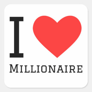 I love millionaire square sticker