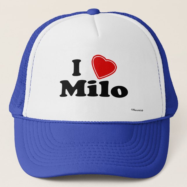 I Love Milo Trucker Hat (Front)