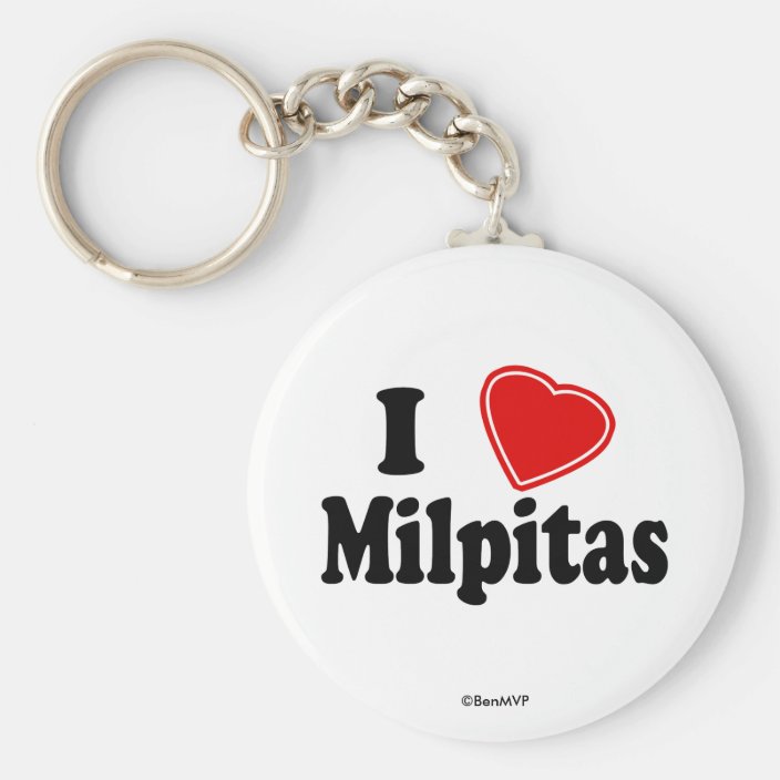 I Love Milpitas Keychain