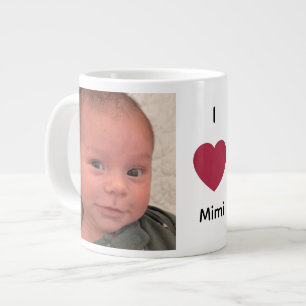 I Love Mimi Grandma Grandpa PaPa 2 Photo Giant Coffee Mug