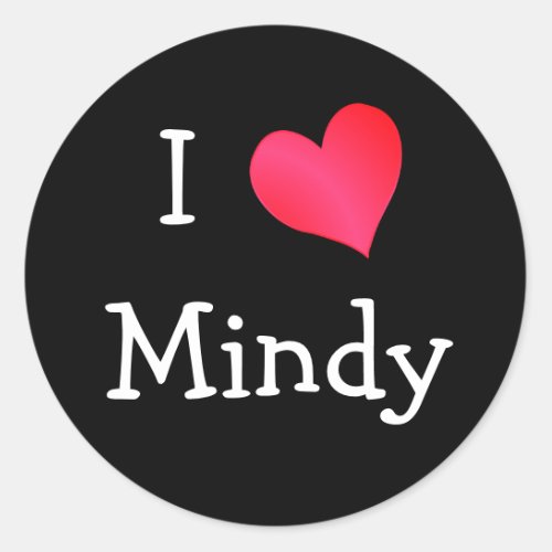 I Love Mindy Classic Round Sticker