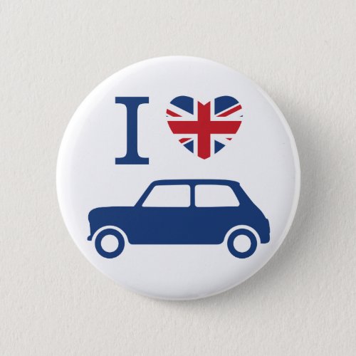 I love Mini Coopers _ Blue  Button