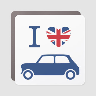 I love Mini Coopers - Blue Car Magnet