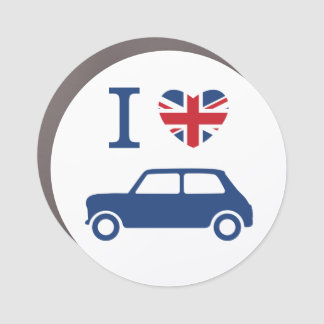 I love Mini Coopers - Blue Car Magnet