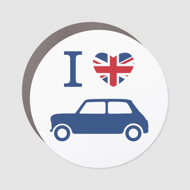 I love Mini Coopers - Blue Car Magnet (Front)