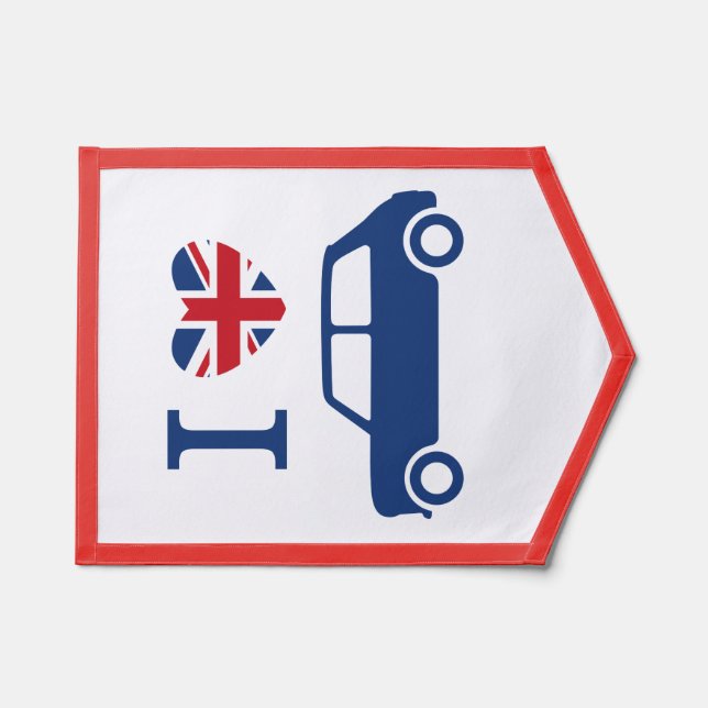 I love Mini Coopers - Blue Pennant (Front)
