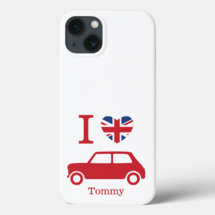 I love Mini Coopers - Blue - Personalized Case-Mat iPhone 13 Case