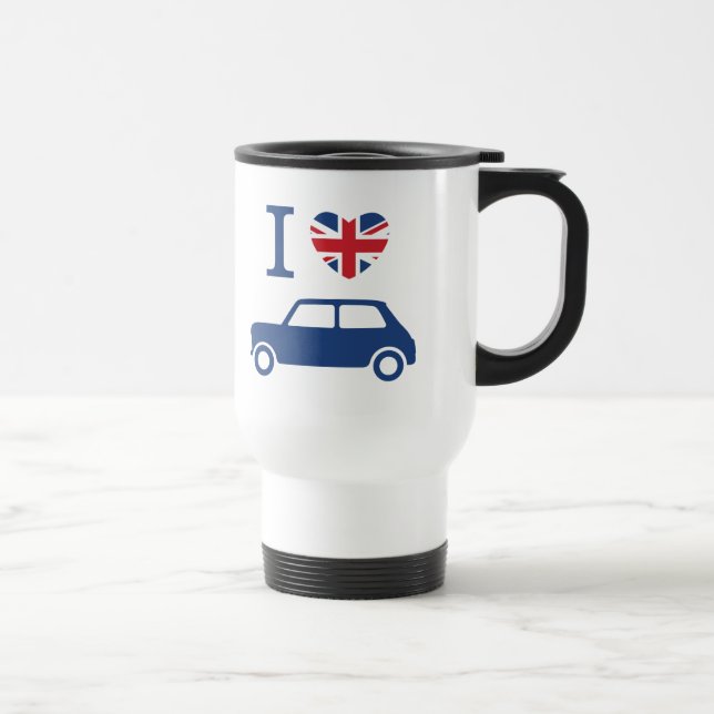 I love Mini Coopers Blue  - Travel Mug (Right)
